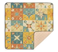 Star - Tappetino da gioco per bambini con motivo natalizio in morbida schiuma, per interni ed esterni, accogliente, traspirante, per neonati e bambini, 127 x 127 cm