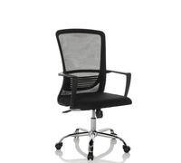 HJH Office sedia per ufficio con schienale traspirante STAR-TEC S Sedia girevole con supporto lombare flessibile, tessuto/rete, nero