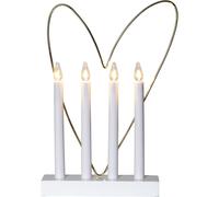 Star Trading - Advent Candlestick Glossy Heart - White - 37cm