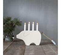 Star Trading - Advent Candlestick Gry - White - 28 cm