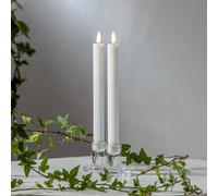 STAR TRADING Candela LED Flamme Striscia, bianca, 25 cm, batteria a cera set da 2 STAR TRADING