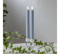 STAR TRADING Candela LED Flamme Striscia, blu, 25 cm, batteria a cera set di 2 STAR TRADING