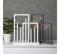 STAR TRADING Candelabro di legno Frame, 5 luci, bianco STAR TRADING