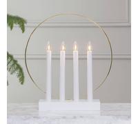 STAR TRADING Candelabro Glossy, anello, 4 luci, bianco STAR TRADING
