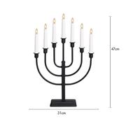 STAR TRADING Candelabro Kristina, metallo nero, altezza 47 cm, a 7 luci STAR TRADING
