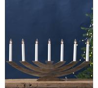 STAR TRADING Candelabro Navida, legno, 7 luci, marrone STAR TRADING