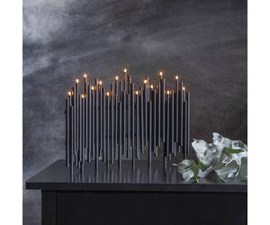 STAR TRADING Candelabro Note, 16 luci, nero STAR TRADING