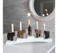 STAR TRADING Candelabro Staffans fålar, marrone/bianco STAR TRADING