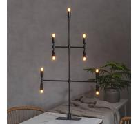 STAR TRADING Candelabro Twice, nero, 9 luci, 91 cm STAR TRADING
