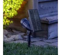 STAR TRADING Faretto solare a LED Powerspot 19 cm RGBW, 80 lm, nero, picchetto da terra STAR TRADING