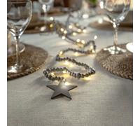 STAR TRADING Ghirlanda luminosa LED Beady, grigio, perline di legno, 150 cm, batteria STAR TRADING