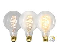 Star Trading - Lampada a LED E27 G95 Spiral a spirale Clear 3 -Step Memoria - 4.0W - 2100K - 3 -Step -dim (memoria)