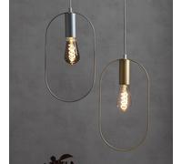 STAR TRADING Lampada a sospensione Shape con ovale, argento STAR TRADING