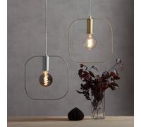 STAR TRADING Lampada a sospensione Shape con quadrato, argento STAR TRADING