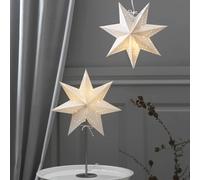 STAR TRADING Lampada da tavolo Bobo, bianca, stella in carta, altezza 51 cm, E14 STAR TRADING