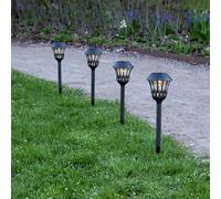 STAR TRADING Lampada LED con picchetto a terra, nero, altezza 31 cm, set da 4 STAR TRADING