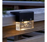 STAR TRADING Lampada LED solare Bubbly Fence, nero, plastica, set di 4 pezzi STAR TRADING
