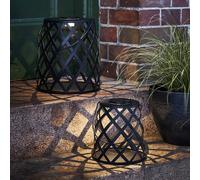STAR TRADING Lampada LED solare Calabria, a rombi, altezza 20cm STAR TRADING