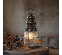 STAR TRADING Lanterna a LED Aina, color bronzo, altezza 28 cm, metallo/vetro STAR TRADING