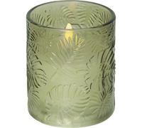 Star Trading - LED Block Light Flame Leaf - 10 cm - Green