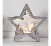 STAR TRADING Stella LED Fauna di legno, altezza 24 cm STAR TRADING