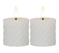 STAR TRADING - SUGGERO FLAME LIGHT BLOCCO LED - BIANCO - 7,5 cm - Pack da 2