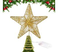 Star Tree Toppers - 9,84 x 7,87 pollici Christmas Tree Toppers, Battery Powered LED Christmas Stars, Decoration Holiday Farmhouse For Wedding Party Office Holiday Bar Home Indoors Accessory