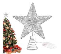 Star Tree Toppers - 9,84 x 7,87 pollici Christmas Tree Toppers, Battery Powered LED Christmas Stars, Decoration Holiday Farmhouse For Wedding Party Office Holiday Bar Home Indoors Accessory