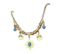 Star Trees Collana con ciondolo geometrico in lega robusta ciondolo alberi della vita catena clavicola gioielli per le donne stili retrò Premium artigianale catena del collo femminile, Misura unica
