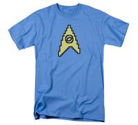 Star Trek - 8 Bit Science - T-Shirt Corto Maniche Brevi Unisex Adulto - Blu