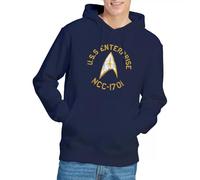 Star Trek Collegiate Hoodie Felpa con Cappuccio, Marina Militare, L Unisex-Adulto