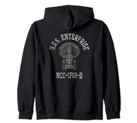 Star Trek Enterprise D Athletic Felpa con Cappuccio