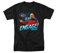 Star Trek Il Next Generazione Engage Picard Nuovo CBS Licenza Adulto T-Shirt