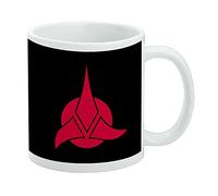 Star Trek Klingon Shield tazza da caffè in ceramica, novità regalo per caffè, tè e bevande calde, 325 ml, bianco
