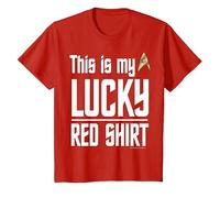 Star Trek: La Serie Originale La mia Camicia Rossa fortunata Maglietta, Bambini, Rosso, 10 Anni
