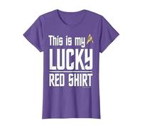 Star Trek: La Serie Originale La mia Camicia Rossa fortunata Maglietta, Donna, Viola mélange, XXL