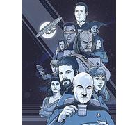 Star Trek Next Generation Blue - 50th Anniversary 60 x 80 cm Stampa su Tela, Multicolore