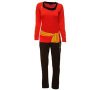 Star Trek Rosso Uhura Manica Lunga Costume Adulti Set Pigiama