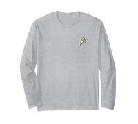 Star Trek Science Uniform Maglia a Manica, Unisex per Adulti, Grigio Melange, S