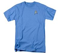 STAR TREK T Shirt - USS Enterprise Science Crew Mr Spock uniforme Tee Blu Carolina Medium