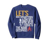 Star Trek The Next Generation History Never Forget Felpa, Unisex per Adulti, Navy, M