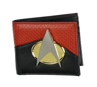 Star Trek The Next Generation - Portafoglio pieghevole in metallo con finestra per carta d'identità e tasca per banconote