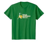 Star Trek: The Next Generation- Talk Klingon To Me Maglietta, Bambini, Verde Mela, 2 Anni