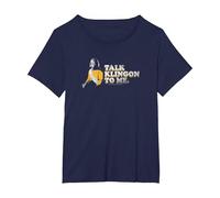 Star Trek: The Next Generation- Talk Klingon To Me Maglietta, Donna Plus-Size, Navy, 6X