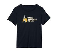 Star Trek: The Next Generation- Talk Klingon To Me Maglietta, Donna Plus-Size, Nero, 3X