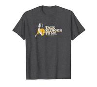 Star Trek: The Next Generation- Talk Klingon To Me Maglietta, Uomo, Grigio Scuro, S