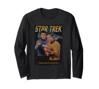 Star Trek The Original Series Retro Spock And Kirk Maglia a Manica