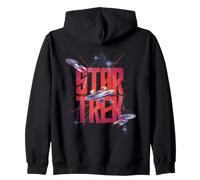 Star Trek Three Ships in Space Felpa con Cappuccio