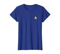 Star Trek TNG Command Emblem Maglietta, Donna, Blu Reale, L