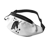 Star Unicorn Horse Black White borsello da cintura Sport Casual borsello da cintura per donna Uomo alla moda